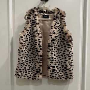 Bardot Junior Cheetah Faux Fur Vest - Size 6-7